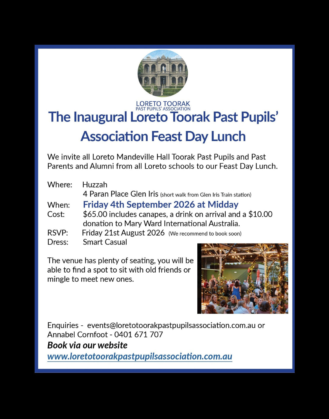 Friday 5th September Feast Day Lunch